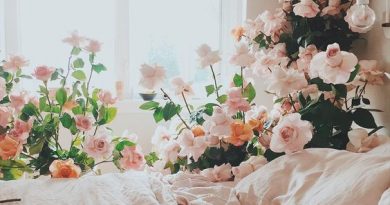 Tranh hoa trong phòng ngủ